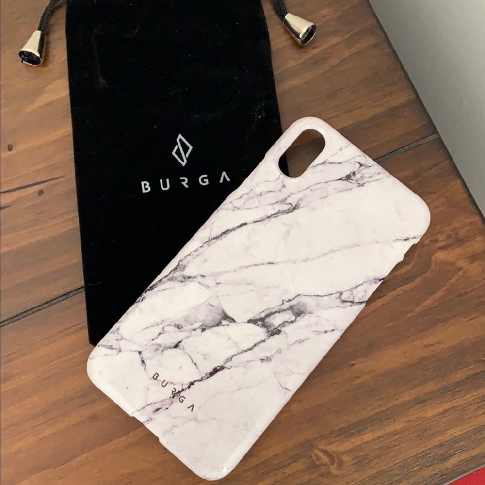 Burga snap on white marble iPhone camera max case